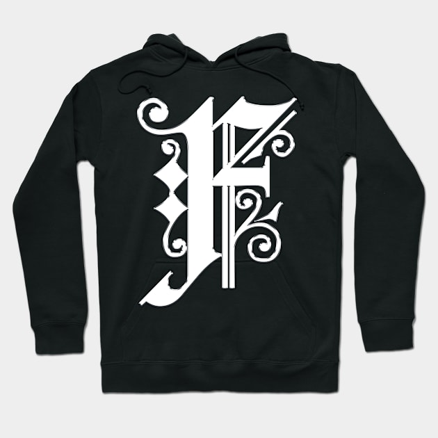 Silver Letter F Hoodie by The Black Panther